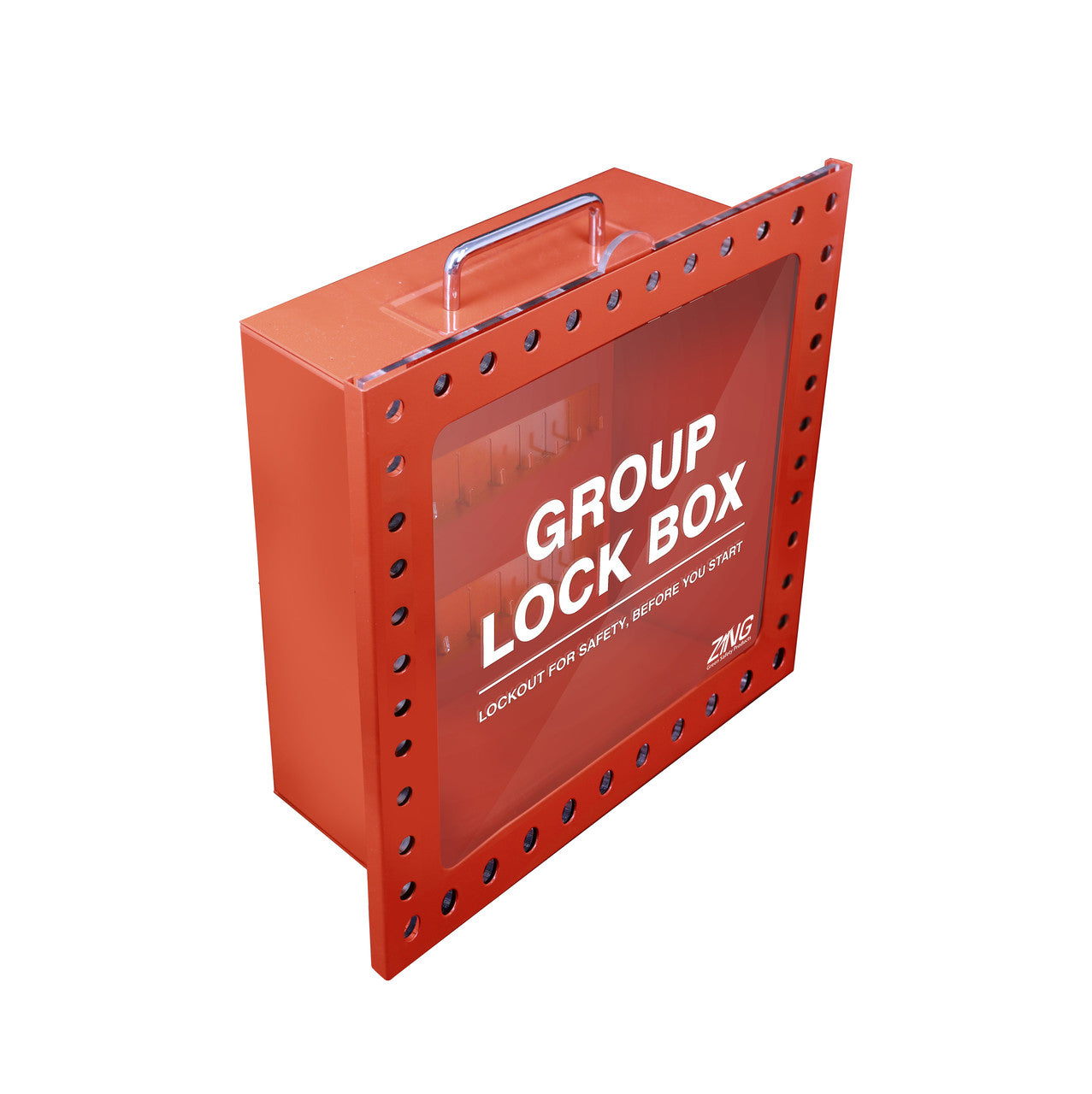 ZING Group Lockout Box - 44 Hole Steel, Sliding Clear Front - official Zing product image 1