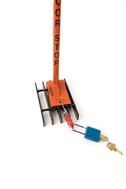 ZING Door Stop Lockout For Steel Bar Grating/Mezzanine - official Zing product image 1