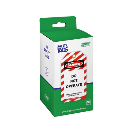 Lockout Safety Tags in a Box - 50 Grommeted Tags per Box #7871
