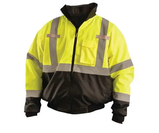 Occunomix 3-In-1 Black Bottom Fleece Bomber Jacket Hi-Vis Jackets Yellow M model LUX-ETJBJR-BYM