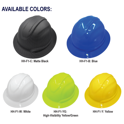 Global Glove GGS HH-F1-C Bullhead Safety Head Protection Matte Black Graphite Full Brim Hard Hat - view 3