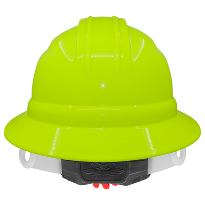 Global Glove GGS HH-F1-YG Bullhead Safety Head Protection High-Visibility Yellow/Green Full Brim Hard Hat