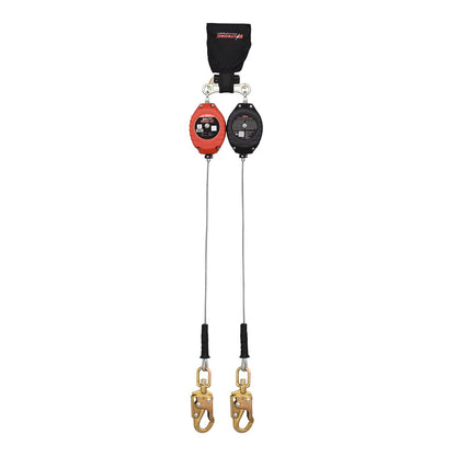 KStrong® BRUTE™ Backer™ LE Dual 8.5 ft. Cable SRL-P with Swivel Snap Hooks at Anchorage End, Other End Dorsal Connector Shock Pack Assembly (ANSI)