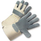 PIP 800-AAA – Premium Grade Split Cowhide Leather Palm Glove with Canvas Back - Rubberized Gauntlet Cuff