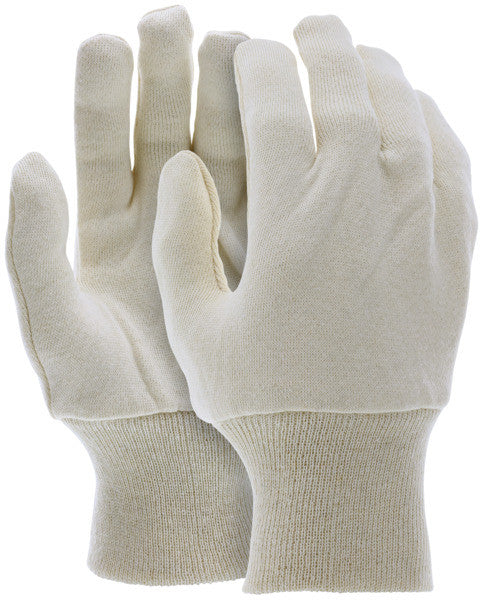 Jersey Work Gloves, Reversible Pattern, 8 oz Cotton, Knit Wrist