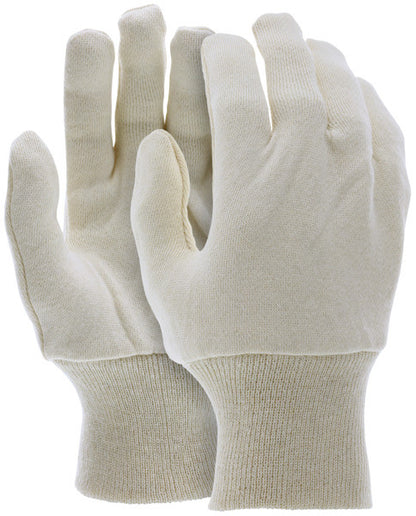 Jersey Work Gloves, Reversible Pattern, 8 oz Cotton, Knit Wrist
