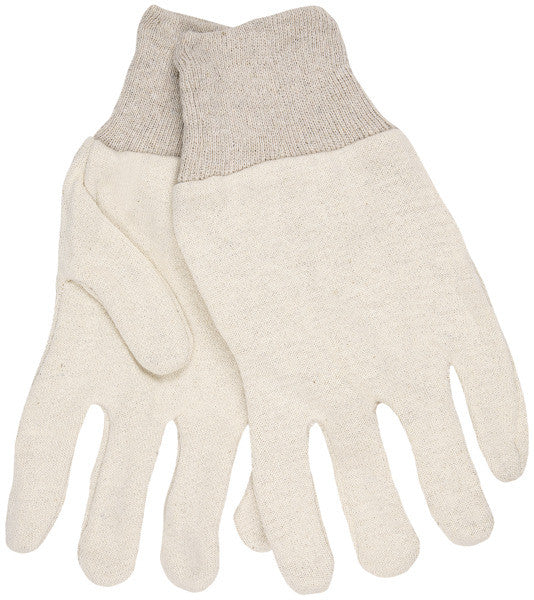 Jersey Work Gloves, Reversible Pattern, 8 oz Cotton, Knit Wrist