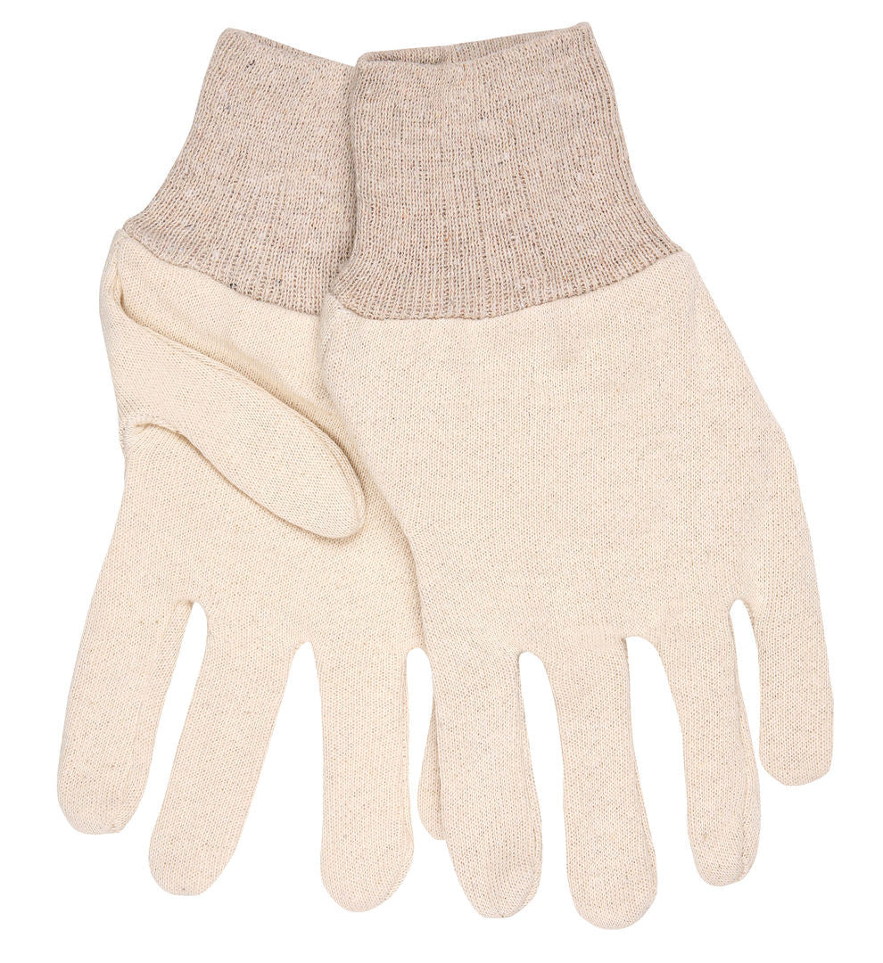 Jersey Work Gloves, Reversible Pattern, Cotton-Polyester Blend, Knit Wrist
