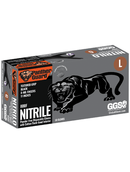 Panther-Guard® - 800F - Disposable Gloves - nitrile coating - black