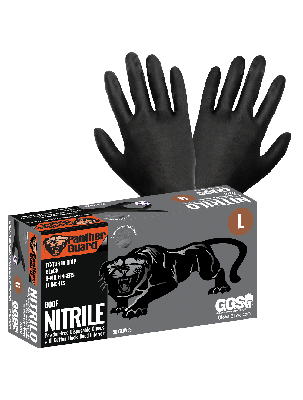 Panther-Guard® 800F Disposable Gloves - nitrile - black