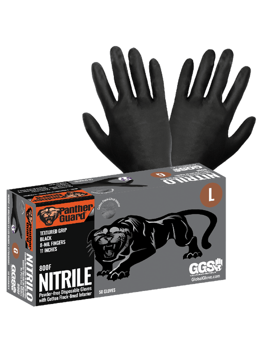 Panther-Guard® 800F Disposable Gloves - nitrile - black