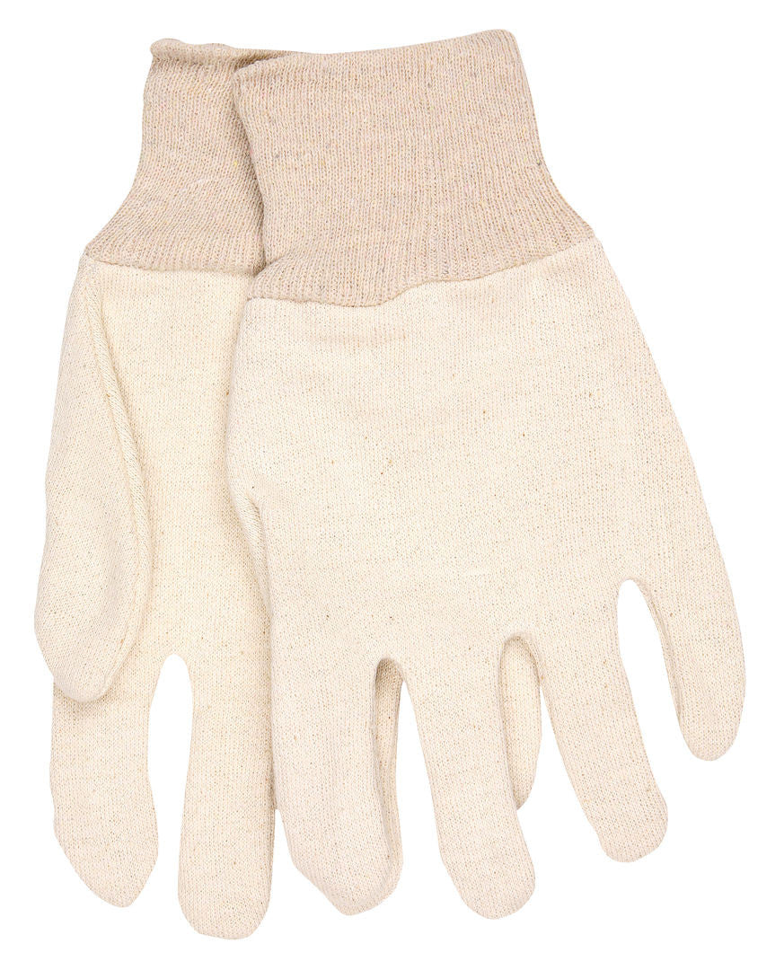 Heavyweight Reversible Jersey Work Gloves, Cotton Polyester Blend, Knit Wrist