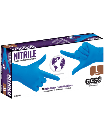 Global Glove - 805PF - Disposable Gloves - nitrile coating - blue