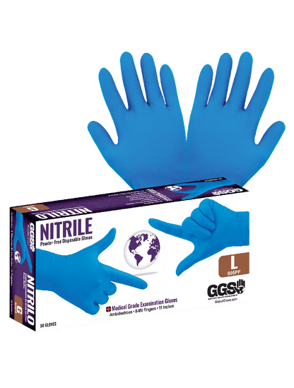 Global Glove - 805PF - Disposable Gloves - nitrile coating - blue