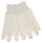 Cotton Canvas Work Gloves, Clute Pattern, Knit Wrist, 8 oz