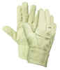 Canvas Work Gloves, 8 oz Cotton Blend, Wing Thumb, Band Top Cuff