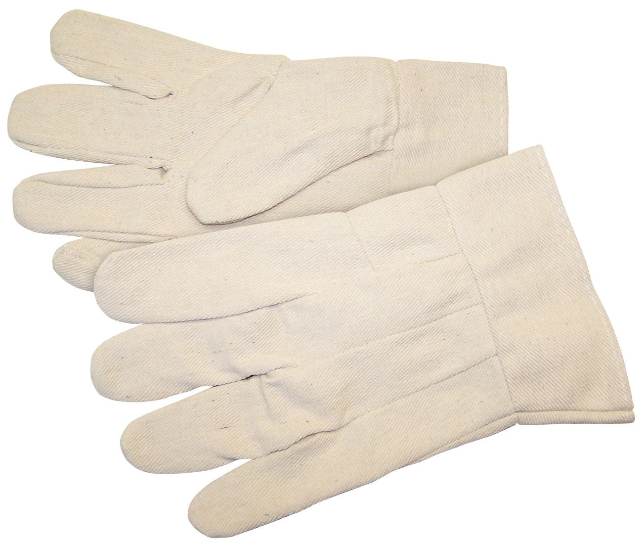 Canvas Work Gloves, 8 oz Cotton Blend, Wing Thumb, Band Top Cuff