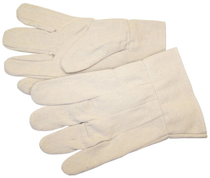 Canvas Work Gloves, 8 oz Cotton Blend, Wing Thumb, Band Top Cuff