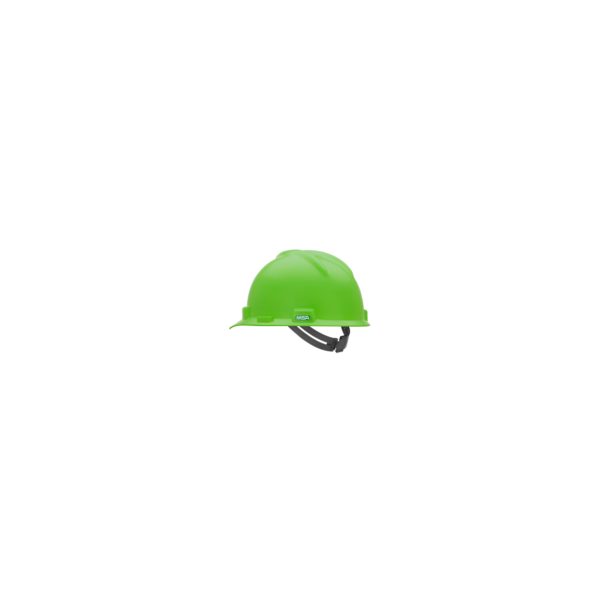 MSA V-Gard® Hard Hat Cap Style - V-Gard Slotted Cap, Bright Lime Green, w/Staz-On Suspension
