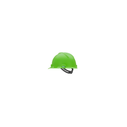 MSA V-Gard® Hard Hat Cap Style - V-Gard Slotted Cap, Bright Lime Green, w/Staz-On Suspension