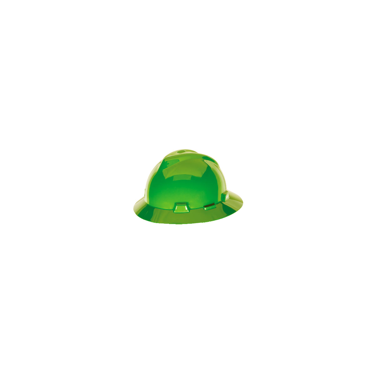 MSA V-Gard® Full Brim Hard Hats - V-Gard Slotted Full-Brim Hat, Bright Lime Green, w/Fas-Trac III Suspension
