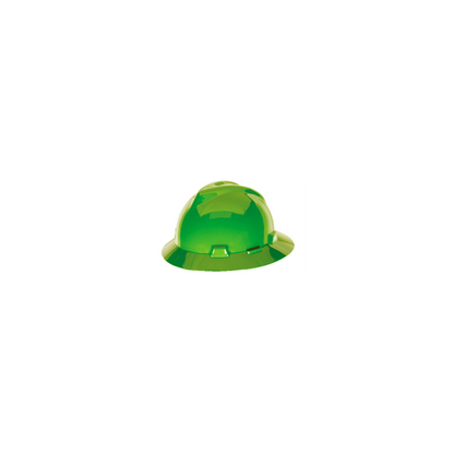 MSA V-Gard® Full Brim Hard Hats - V-Gard Slotted Full-Brim Hat, Bright Lime Green, w/Fas-Trac III Suspension