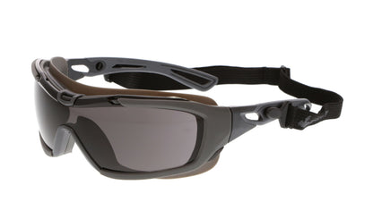 MCR Safety HB5 - Hydroblast® HB5 Series - Premium MAX6® Anti-fog Lens Coating - Soft TPR Goggle Designed Seal - ANSI D3, D4, and D5 Rated - Elastic Strap Connects to Temples - Strap Included — manufacturer image 2