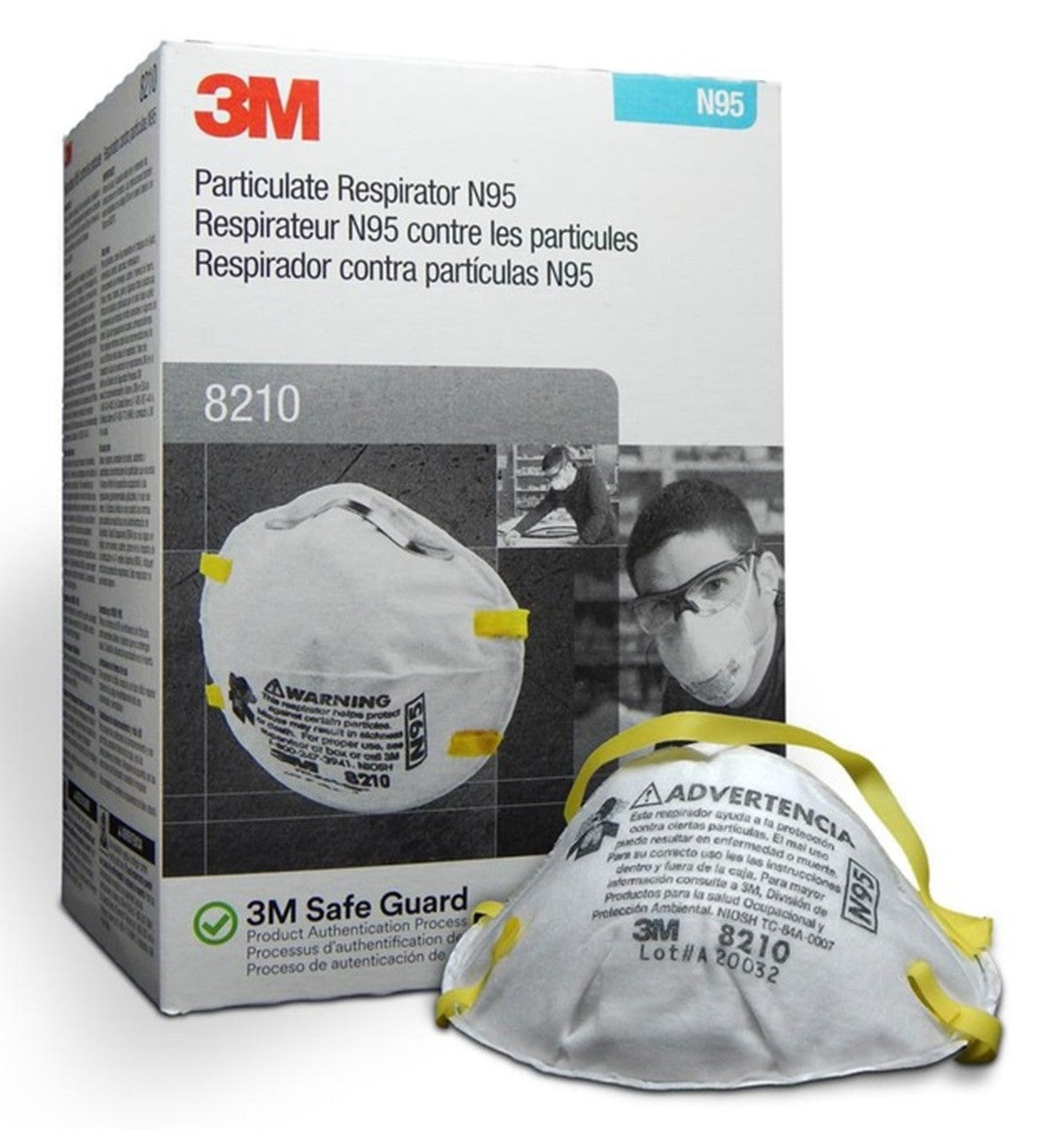 3M™ Particulate Respirators 8000 Cup Series 20 EA / BX