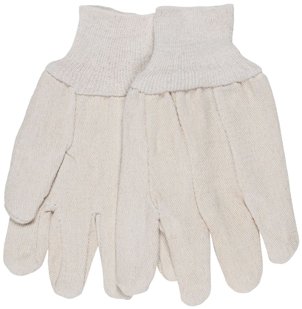 Cotton Canvas Work Gloves, 12 oz Heavyweight, Clute Pattern, Knit Wrist