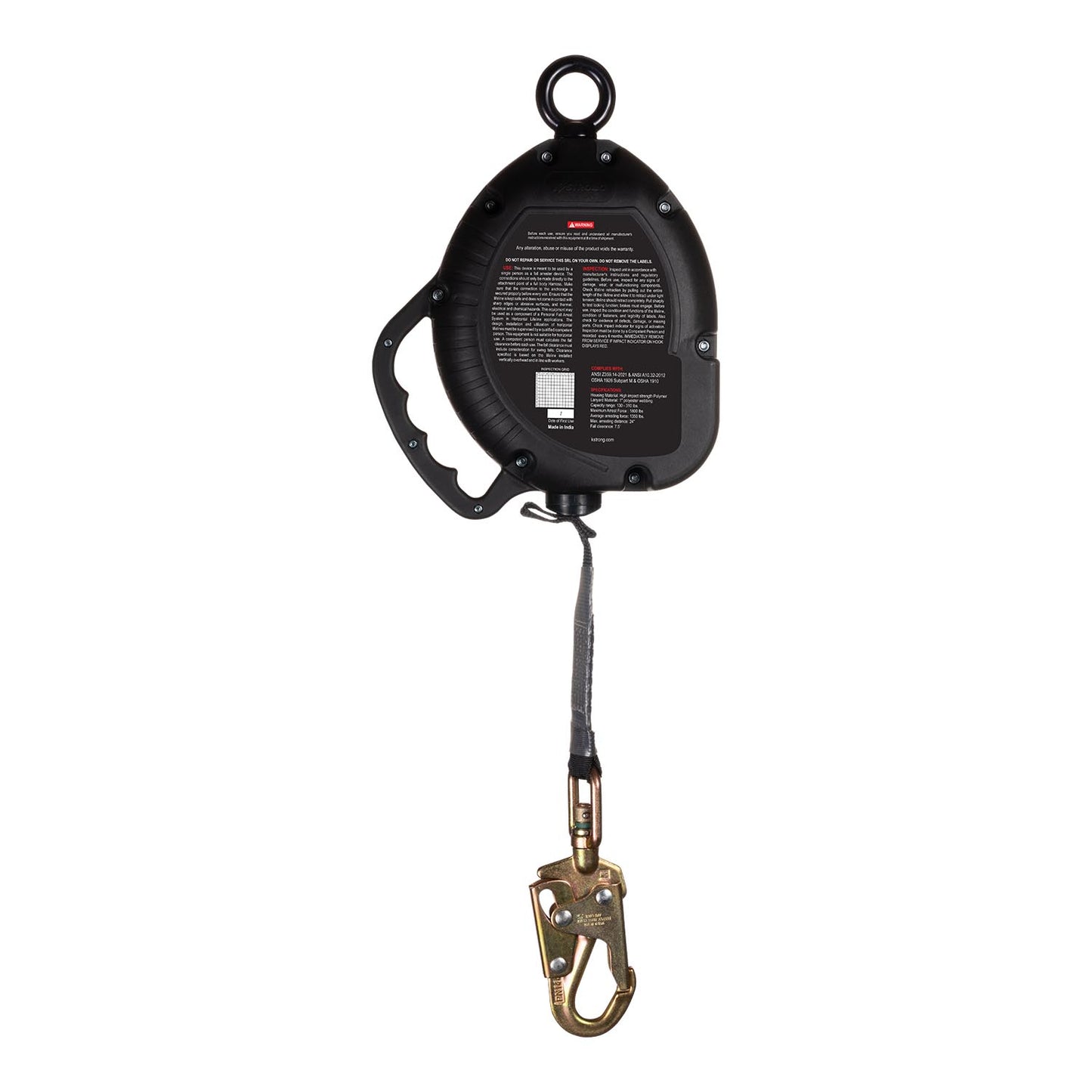KStrong® BRUTE™ 25 ft. Web Self-Retracting Lifeline (SRL) with Swivel Snap Hook