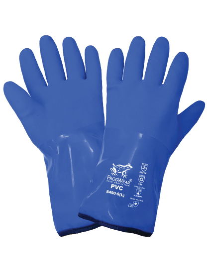 FrogWear® - 8490 - Chemical Handling Gloves - pvc coating - blue