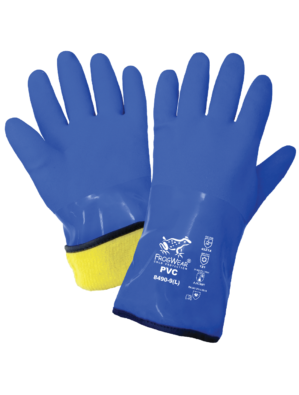 FrogWear® - 8490 - Chemical Handling Gloves - pvc coating - blue