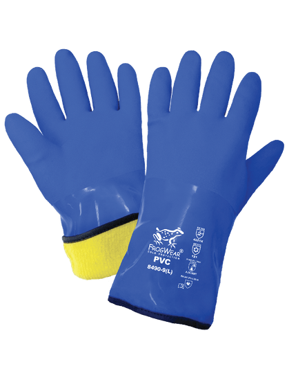 FrogWear® - 8490 - Chemical Handling Gloves - pvc coating - blue