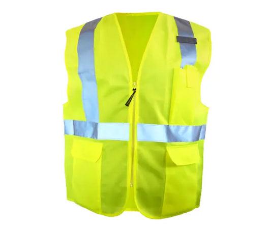 Occunomix Solid Standard Vest W/Zipper Hi-Vis Safety Vests Yellow S model LUX-SSGZ-YS
