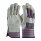 PIP 85-7500 – Industry Grade Split Cowhide Leather Palm Glove with Fabric Back - Rubberized Safety Cuff