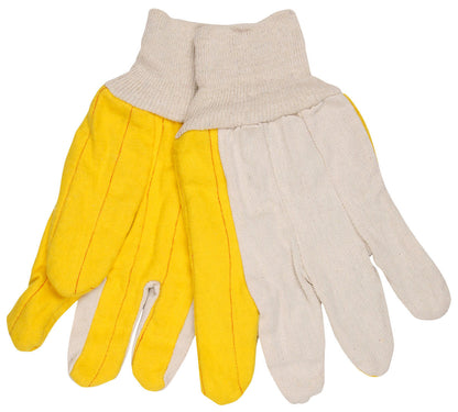 Chore Work Gloves, Canvas Back, Quilted Fleece Palm, Knit Wrist