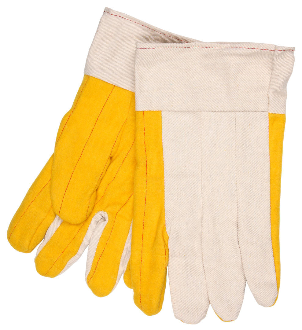 Chore Work Gloves, Canvas Back, Quilted Fleece Palm, Safety Cuff