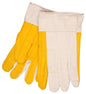 Chore Work Gloves, Canvas Back, Quilted Fleece Palm, Safety Cuff