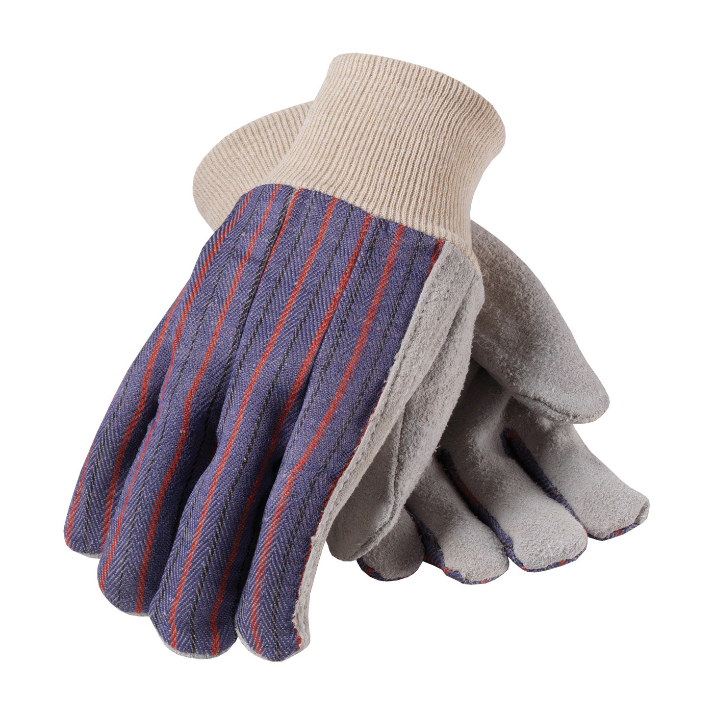 PIP 86-4104C – Regular Grade Split Cowhide Leather Palm Glove with Fabric Back - Ladies’