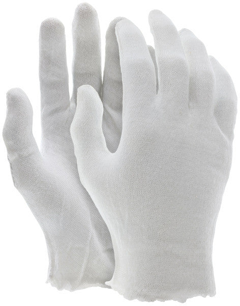 Inspection Gloves, Polyester-Cotton Lisle Blend, Reversible, Unhemmed