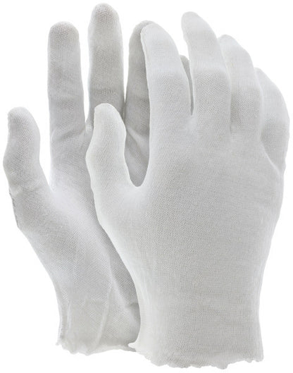 Inspection Gloves, Polyester-Cotton Lisle Blend, Reversible, Unhemmed