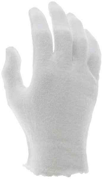 Inspection Gloves, Polyester-Cotton Lisle Blend, Reversible, Unhemmed
