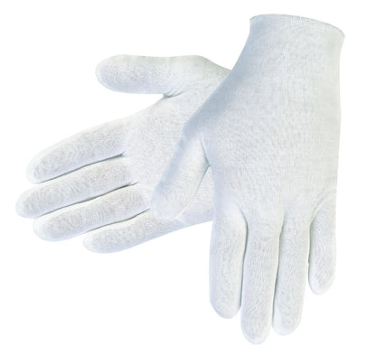 Cotton Lisle Inspection Gloves, Reversible, Unhemmed, Straight Thumb