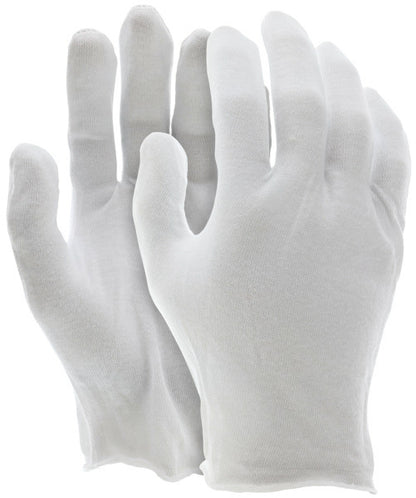 Cotton Lisle Inspection Gloves, Reversible, Unhemmed, Straight Thumb