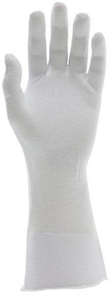 Cotton Lisle Inspector Gloves, 14-Inch, Reversible, Unhemmed