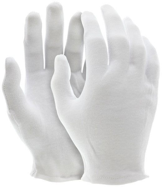 Cotton Lisle Inspector Gloves, Medium Weight, Reversible, Hemmed