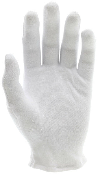 Cotton Lisle Inspector Gloves, Medium Weight, Reversible, Hemmed