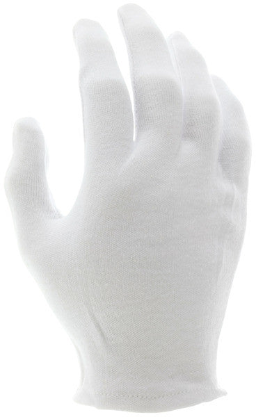 Cotton Lisle Inspector Gloves, Medium Weight, Reversible, Hemmed