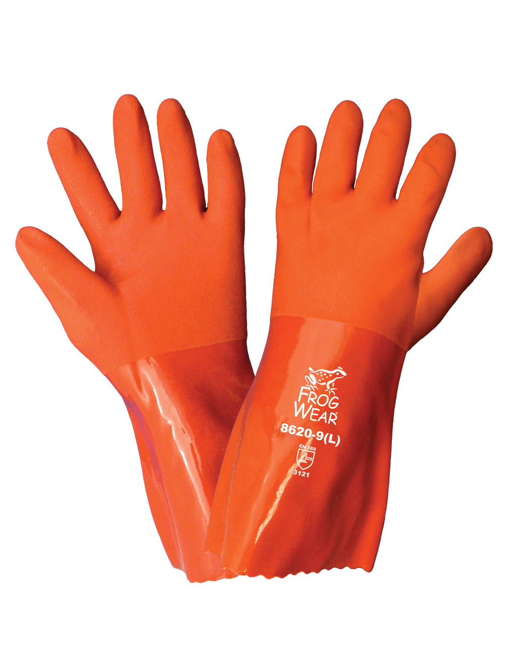 FrogWear® - 8620 - Chemical Handling Gloves - pvc coating - orange