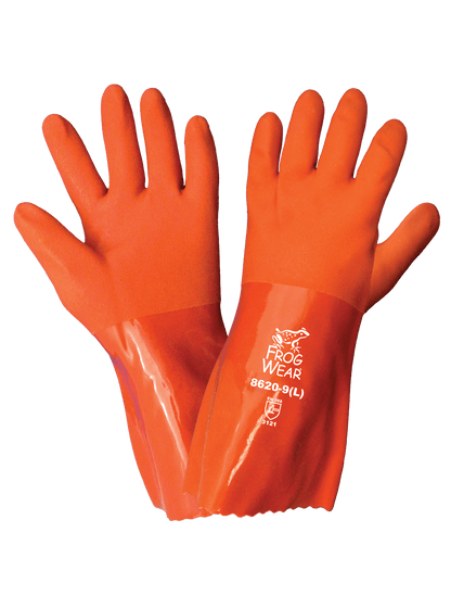 FrogWear® - 8620 - Chemical Handling Gloves - pvc coating - orange